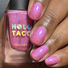 You can’t get this Pop Rocker out of your head. Top the charts with this bubblegum pink crushed holographic nail polish bursting with iridescent indigo shimmer. Who’s sampling this pink track first? Rocker Nails, Holo Taco, Nail Polish Swatches, Nail Collection, Candy Collection, Holographic Nail Polish, Rock Candy, Holographic Nails, Holographic Glitter