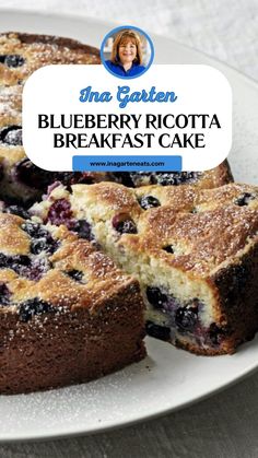 Ina Garten Blueberry Ricotta Breakfast Cake Ina Garten Ricotta Cheese, Blueberry Ricotta Breakfast Cake Ina, What Can I Use Ricotta Cheese For, Ricotta Crumble Cake, Cakes With Ricotta Cheese, Ina Garten Blueberry Ricotta Cake, Baking With Ricotta Cheese, Blueberry Foccacia Bread, Ina Garten Breakfast Recipes