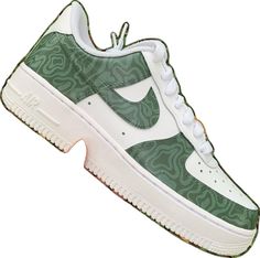 Green Hand-painted Low-top Sneakers, Hand Painted Green Sneakers For Streetwear, Artistic White Sneakers For Streetwear, Green Hand Painted High-top Sneakers, Artistic White Custom Sneakers For Streetwear, White Custom Sneakers With Waterproof Paint For Sports, Green Waterproof Sneakers For Streetwear, Green Hand Painted Low-top Custom Sneakers, Hand Painted Green Low-top Custom Sneakers