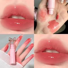 Elevate your lip game with our PINK COCO Lip Gloss – a luxurious and hydrating lip gloss that delivers a high-shine finish and a hint of pink tint, perfect for adding a touch of glamour to any look! This lip gloss features a lightweight and non-sticky formula that glides smoothly onto the lips, providing instant hydration and a glossy sheen. Formulated with nourishing ingredients, it moisturizes and conditions the lips, leaving them feeling soft and supple. The subtle pink tint adds a natural fl Cute Lip Ideas, Cute Lipglosses, Bunny Tongue Lip Gloss, Perfect Lips Natural, Peach Pink Lipstick, Korean Lip Gloss, Pink Lip Tint, Lip Aesthetic, Lip Ideas