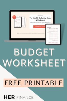 the budget worksheet is shown on top of a computer screen and in front of it