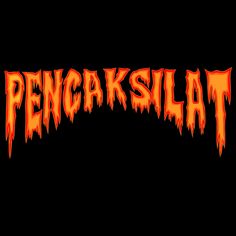 an image of the word pencaksilat in flames on a black background