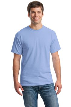 Adult Heavy Cotton™ 5.3 oz. T-Shirt - CAROLINA BLUE - S | Gildan Adult Heavy Cotton T-Shirt in Carolina Blue Size Small 5000, 0 Green Antique, Antique Jade, Work Wear Women, Carolina Blue, Woven Dress, Zip Sweatshirt, Blackberry, Men Short Sleeve, Cotton T Shirt