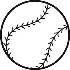 a black and white baseball ball with stitching on the inside, in a circle