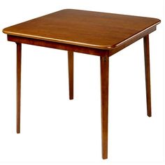 a square wooden table with two legs on an isolated white background for use as a dining room or office desk