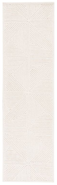 a white rug with lines on it