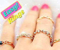 5 DIY Easy Rings - Braided & No Tools! : I love simple diy projects and simple life hacks so in this tutorial I’ll show you just that! I am yet again creating DIY Easy rings and this time I have 5 braided DIY rings. :) I also think I'll make it a regular monthly thing as I really enjoy com… Simple Wire Rings Diy, Wire Rings Diy, Simple Wire Rings, Easy Rings, Diy Wire Rings, Floating Ring, Delicate Gold Ring, Wire Jewelry Rings, Rings Diy