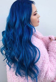 Fashion and Style Tips for Blue Hair Dyed Tips, Hair Dye Tips, Dyed Hair Blue, Dark Blue Hair, Rainbow Hair Color, Silver Hair Color, Hair Color Shades, Ombre Hair Color