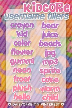 a poster with different types of children's font and numbers in pink, blue, yellow