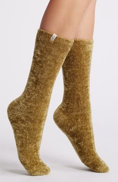 Keep your toes toasty-warm with these soft, fuzzy crew socks made from plush stretch fabric and perfect for lounging. Polyester/elastane Machine wash, tumble dry Imported Socks With Uggs, Fur Socks, Shoe References, Chicago Bulls Sweatshirt, Black Chicago, Fuzzy Socks, Cozy Socks, Chicago Bulls, Crew Socks