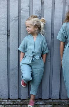 Kids Dress Wear, Chique Outfits, Linen Jumpsuit, Girls Rompers