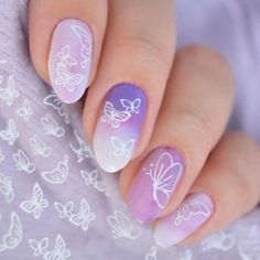 Cute Butterfly Nails Short Press On, Short Butterfly Press On Nails, 18th Party, Inspirational Wallpaper, Aesthetic Nail, Chic Nail Art, Nagellack Trends