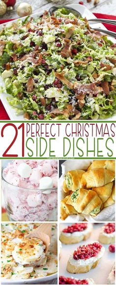 twelve different christmas side dishes with text overlay