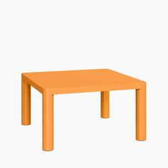 an orange table on a white background with no one around it or someone else to the side