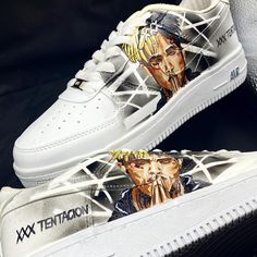 XXXTENTACION Air Force 1 Custom Check more at https://danielcustoms.com/product/xxxtentacion-air-force-1-custom-8/ Custom Sneakers, Nike Cortez, Painted Shoes