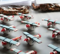 small model airplanes are sitting on a table