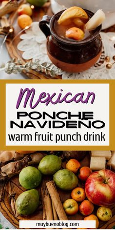 mexican ponchle naviddeno warm fruit punch drink with cinnamon and apples