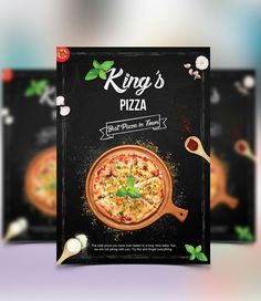 the king's pizza packaging is on display