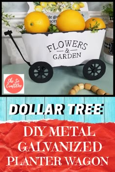 dollar tree diy metal galvanized planter wagon