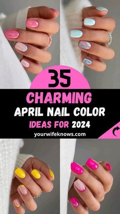 April Nails Colors, Spring Gel Nails Ideas, Vibrant Nail Colors, Pastel Nail Art, No Chip Nails, April Nails, Nail Color Ideas, May Nails