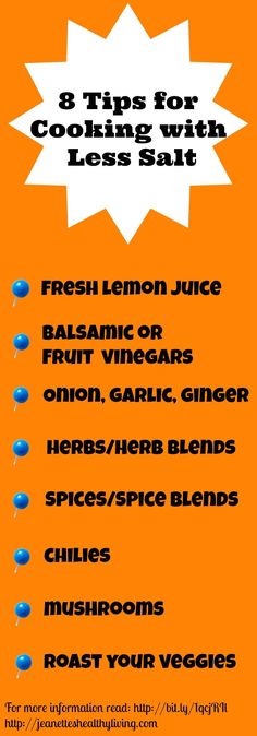 8 Easy Ways To Add Flavor With Less Salt ~ @Jeanette | Jeanette's Healthy Living Renal Diet Recipes, Kidney Diet, Heart Healthy Diet, Dash Diet