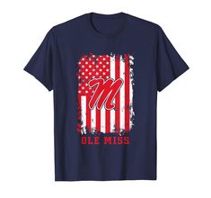 an american flag with the word olee miss in red, white and blue on it