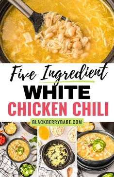 five ingredient white chicken chili is an easy and delicious meal