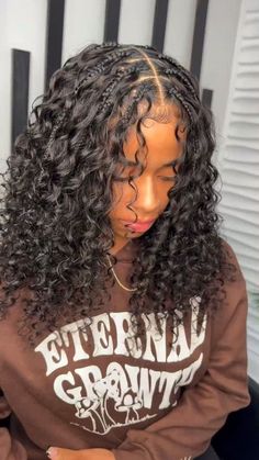 Vacation Hairstyle, Curly Hair Pieces, Knotless Box Braids