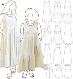 a woman's dress and top sewing pattern