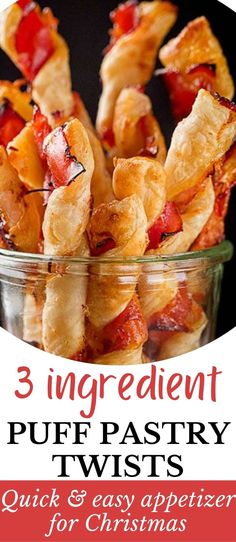 puff pastry twists. Puff Pastry Bread Twists, Bacon Puff Pastry Twist, Puff Pastry Rounds, Puff Pastry Recipes Christmas Tree, Apricot Puff Pastry Recipes, Procuttio Appetizers, Appetizers With Prosciutto, Pastry Appetizers Easy