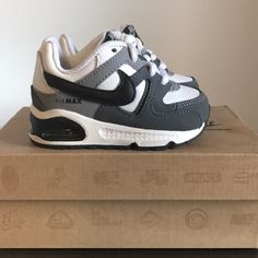 Air Max Command (Td) White/Black- Dark Grey Size Us 4c Uk 3.5 Nike Air Max White, Air Max Shoes, Nike Shoes Air Max, Kids Nike, Dark Black, Dark Grey, Shoe Brands, Air Max, Nike Air Max