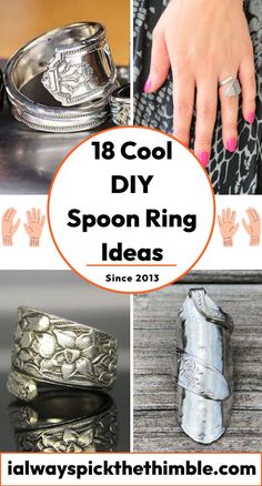 Spoon Ideas Crafts, Diy Spoon Ring How To Make, Diy Silverware Jewelry How To Make, Silver Spoon Rings Diy How To Make, Spoon Jewelry Diy Bracelets, How To Make Jewelry Out Of Silverware, Silverware Rings Diy, Making Spoon Jewelry, Spoon Ring Tutorial