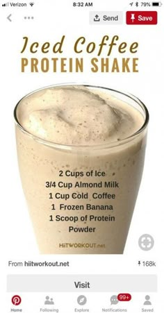 an ad for iced coffee protein shake on the app store's facebook page, which is