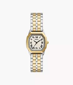 Fossil Watches Women Silver, Stainless Steel Jewelry Women, Two Toned Watch, Fossil Watches Women, Silver Watches Women, Fossil Watch, Fossil Watches, Cartier Watch, Three Hands