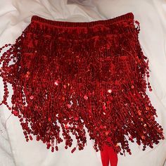 Never Worn One Size Fits All Red Glitter Mini Skirt, Red Skirt Sparkly, Red Glitter Skirt, Amazon Skirts, Red Sequin Skirt, Glitter Skirt, Glitters Skirt, Feather Skirt, Red Feather