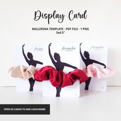 three different types of ballerinas on display with the text display card