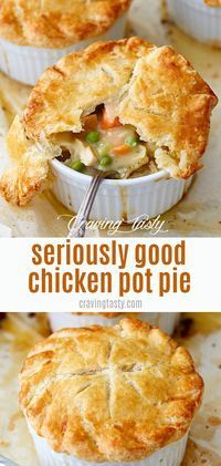 chicken pot pie is shown with the crust removed from it