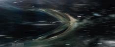 an image of a space station in the middle of some sort of swirling object with stars and dust around it