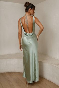 Classy Maxi Dress, Grad Dresses Long, Sage Bridesmaid Dresses, Sage Green Bridesmaid Dress, January Wedding, Open Back Maxi Dress, Senior Prom Dresses, Michigan Usa, White Long Sleeve Dress