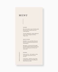 a menu card for a restaurant with an empty space on the front and back side