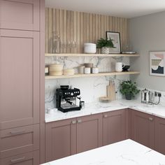 Madison’s simplistic shaker door with timber grain finish offers you endless possibilities to create your perfect statement kitchen and living space. Pink Kitchen Cupboards, Kitchen Refurbishment, Серая Кухня, Shaker Doors, Shaker Kitchen, Pink Kitchen, Kitchen Room Design, Kitchen Units