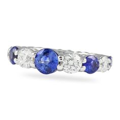 three stone sapphire and diamond ring