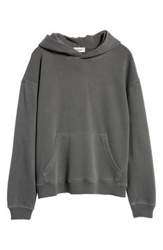 Washed and faded like an old favorite, this hoodie made of organic-cotton brushed terry sports a roomy, slouchy fit that's perfect for layering. 25" length (size Medium) Fixed hood Dropped shoulders Kangaroo pocket Ribbed cuffs and hem 100% organic cotton Machine wash, tumble dry Imported Gray Cotton Hoodie, Gray Cozy Fit Hoodie, Washed Grey Hoodie, Gray Relaxed Fit Cotton Hoodie, Cozy Heather Grey Cotton Hoodie, Pigeon Nest, Dark Grey Hoodie, Hoodie Png, Gray Hoodies