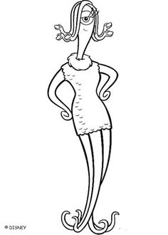 a cartoon girl in a dress with her hands on her hips