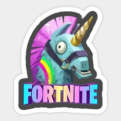 the fortnite sticker is in front of a white background with an image of a