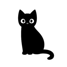 a black cat sitting on top of a white background with the words shutterstock com