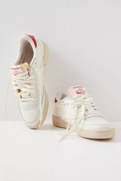 Reebok Club C 85 Vintage Sneakers | Free People Rebock Shoe, Reebok Club C 85 Outfit, Club C 85 Outfit, Reebok Club C Vintage, Astro Dust, Reebok Club C 85 Vintage, Reebok White Sneakers, Reebok Shoes Women, Club C 85 Vintage