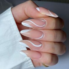 20 Acrylic Almond Nail Designs Beautiful Dawn Designs Almond Acrylic Nails Designs, White Almond Nails, Nails Acrylic Almond, Long Almond Nails, Nails Elegant, Nails Purple, Basic Nails, Almond Nails Designs, Almond Acrylic Nails