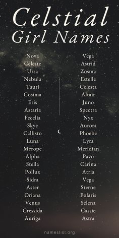 Check out this list of the most mesmerizing and mystical celestial girl names that will take you on the tour of galaxies for sure. Galaxy Name Ideas, Celestial Girl Names, Names That Mean Star, Celestial Names, Celestial Baby Names, Trendy Baby Girl Names, Galaxy Names, Star Names, Catio Plans