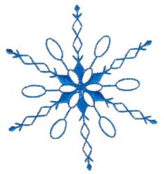 a blue snowflake is shown on a white background